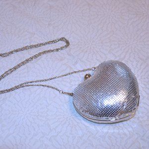 Vintage Nine West Silver Heart Clutch